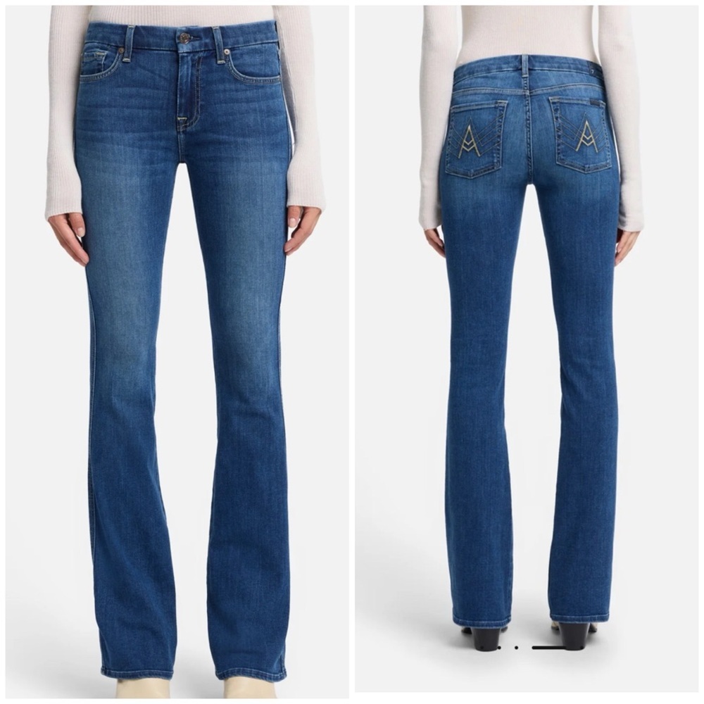 7 For All Mankind “A Pocket “Medium Blue Flare Jeans Size 32